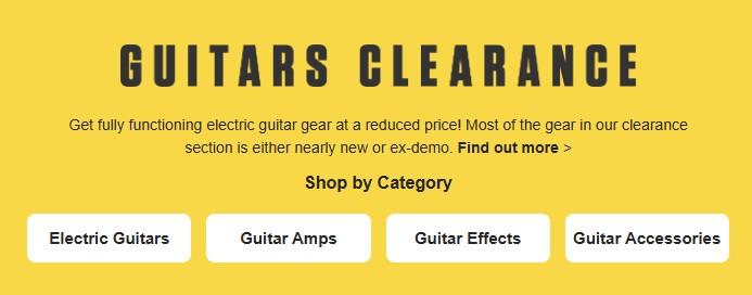 Gear4Music Guitar Clearance Offers