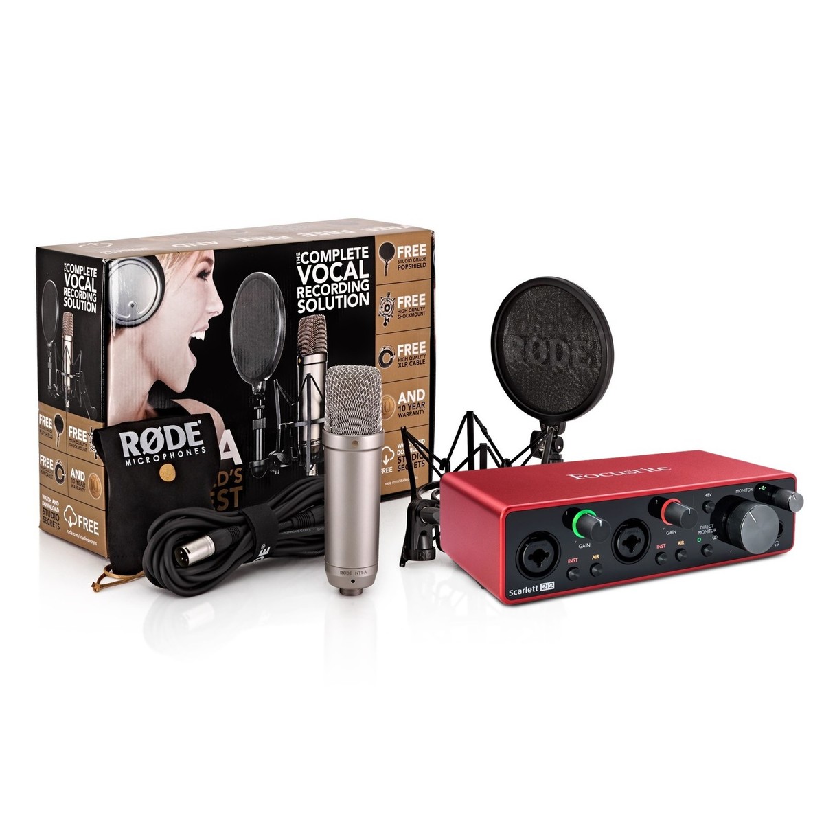 RODE NT1-A Complete Recording Kit with Interface, Headphones 